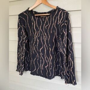 REBECCA JANE NOBLE Artisan sweater abstract modern designer EUC RARE Unique